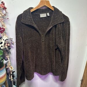 Croft & Barrow Brown Cowl Neck Sweater